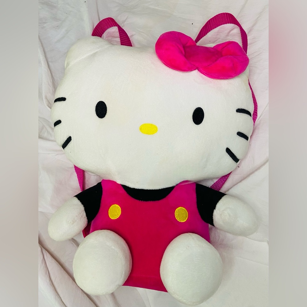 Hello Kitty Plush Backpack in Pink, Hot Pink, White and Black